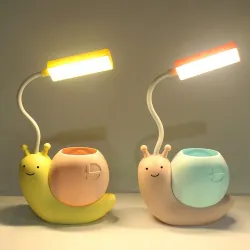 Cute Snail Table Desk Lamp With Pen Holder